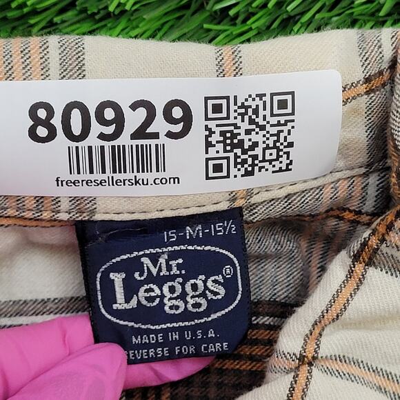 Vintage 80s Mr-Leggs Plaid Button Shirt M 15.5 20x26 Western - Picture 7 of 11